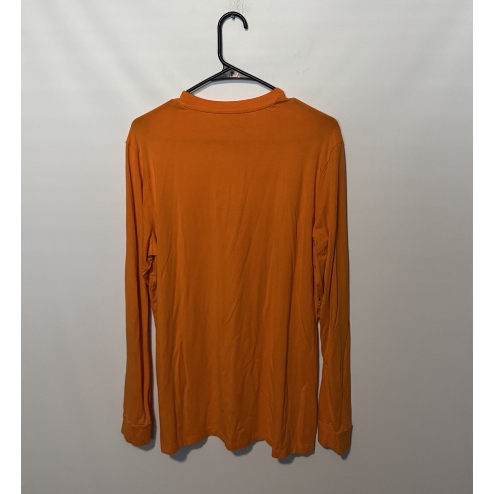 Duck Camp Shirt Mens Large Orange Bamboo Blend Long Sleeve Tee Outdoor Stretch - Picture 7 of 9